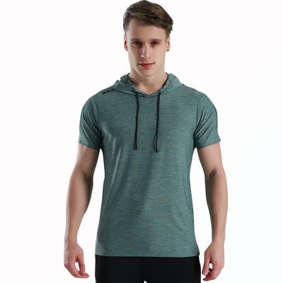 Áo Khoác Tập Gym Nam Tay Ngắn Xanh Rêu Mã BB317