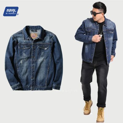 Áo Khoác Jean Big Size Cho Nam Ngoại Cở Mã BS1682