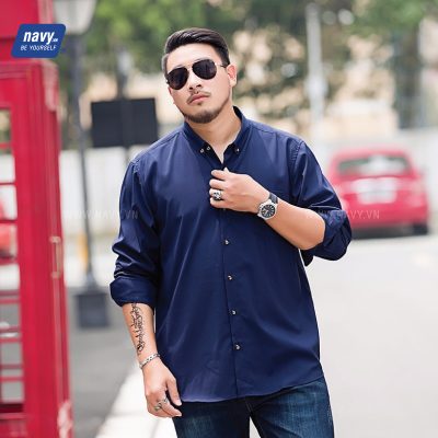 Áo Sơ Mi Nam Big Size Navy Cao Cấp Mã BS1708