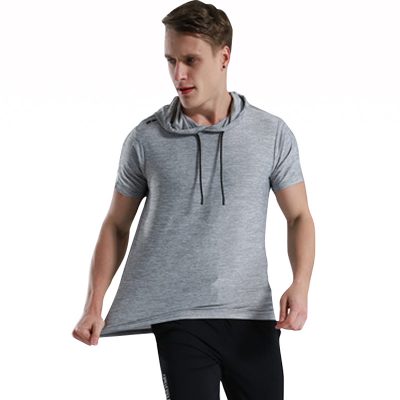 Áo Khoác Tập Gym Nam Tay Ngắn Xám Muối Tiêu Lợt Mã BB318