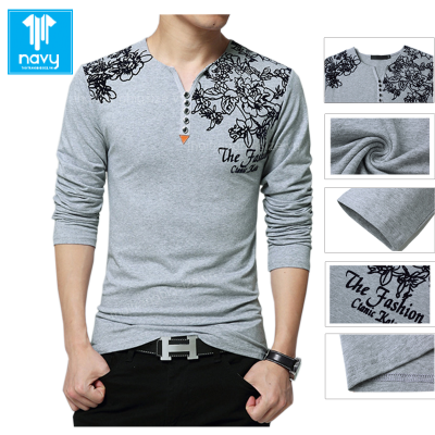 Thời Trang Cho Người Mập Tay Dài Cổ Tim Navy Mã BS1784