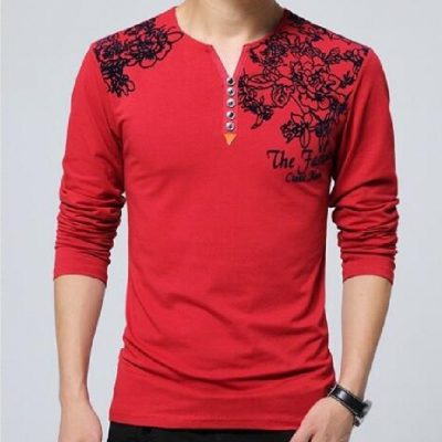 Quần Áo Cho Người Béo Nam Tay Dài Cổ Chữ V Navy Mã BS1582