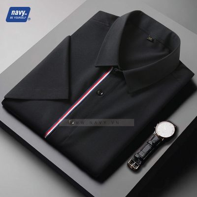 Sơ mi Big size phối sọc Navy BS2006