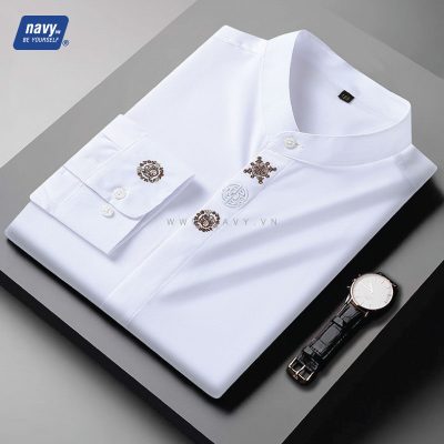 Áo Sơ Mi Nam Big Size Họa Tiết Navy BS2119