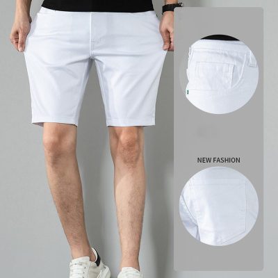 Quần short jean big size màu trắng vải co giãn Navy BS2226