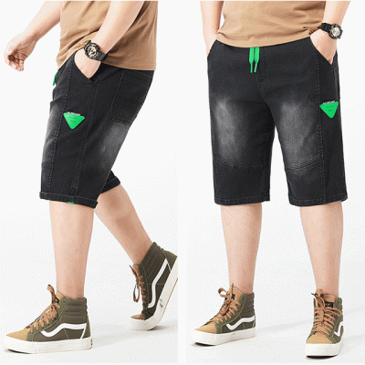 Quần Short Jeans Big Size Lưng Thun Navy BS2404