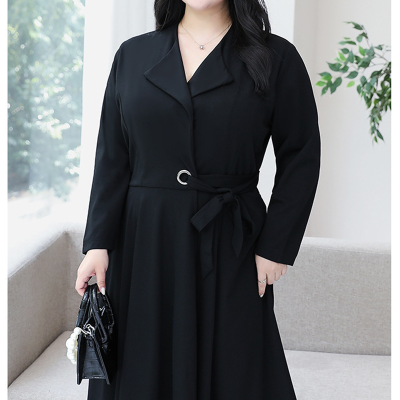 Áo Đầm Cho Người Mập Navy BSN449