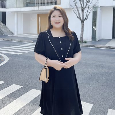 Váy Đầm Cho Người Béo Navy BSN411