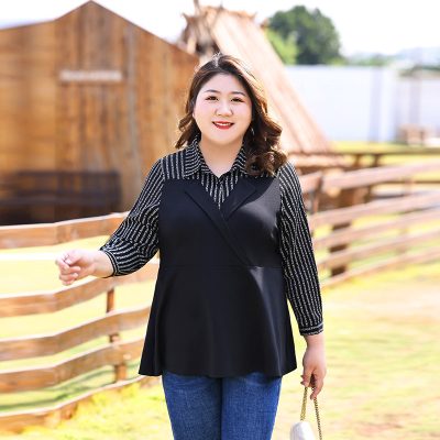 Áo Kiểu Cho Nữ Mập Đến 120KG Navy BSN405