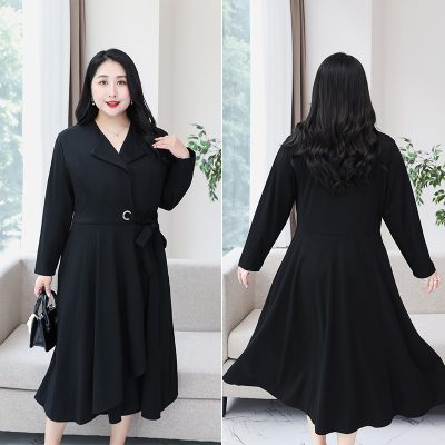 Áo Đầm Ngoại Cỡ Navy BSN455