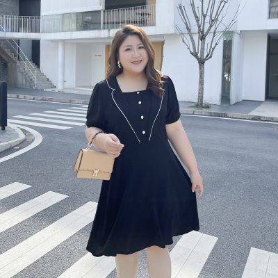 Váy Đầm Cho Người Béo Navy BSN411