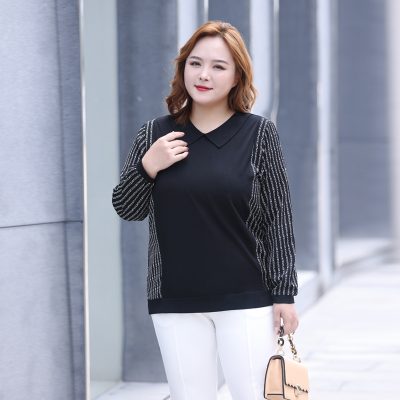 Áo Kiểu Cho Nữ Mập Đến 120KG Navy BSN406