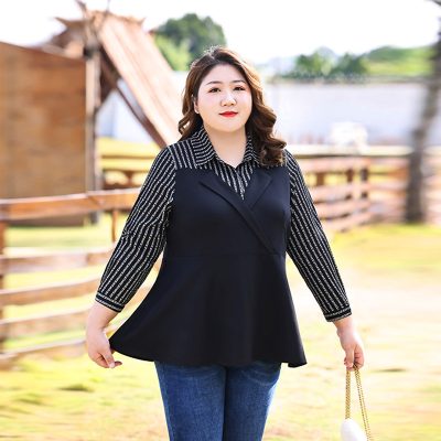 Áo Kiểu Cho Nữ Mập Đến 120KG Navy BSN405