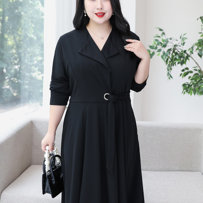 Áo Đầm Cho Người Mập Navy BSN449