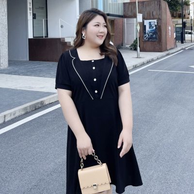 Váy Đầm Cho Người Béo Navy BSN411