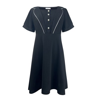 Váy Đầm Cho Người Béo Navy BSN411