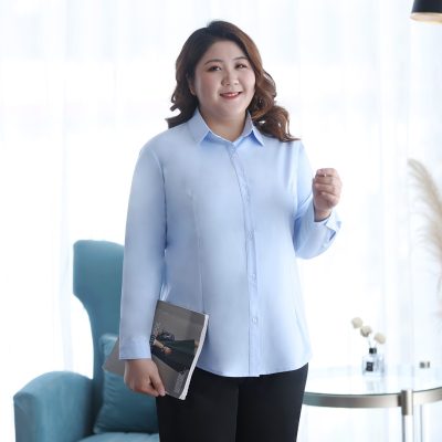 Áo Sơ Mi Big Size Nữ Tay Dài Navy BSN419
