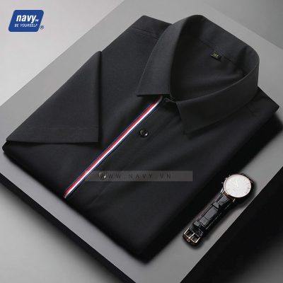 Áo Sơ Mi Big Size Họa Tiết Navy BS2409