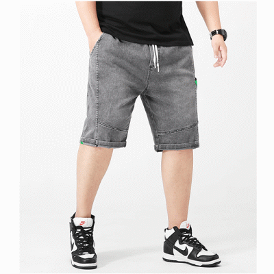 Quần Short Jeans Big Size Lưng Thun Navy BS2404