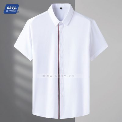 Sơ mi big size phối sọc Navy BS2007
