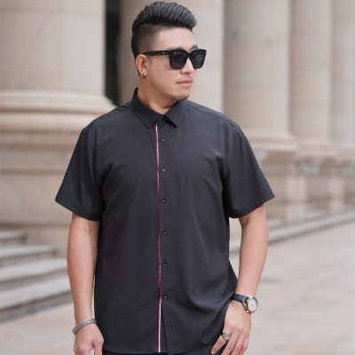 Sơ mi big size phối sọc Navy BS2007