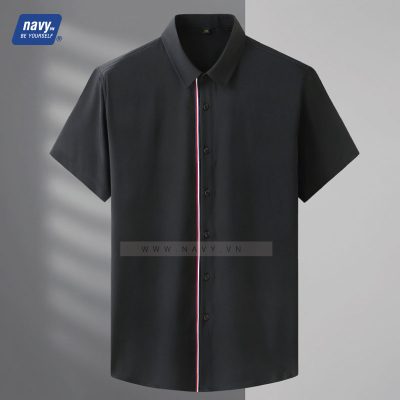 Sơ mi big size phối sọc Navy BS2007