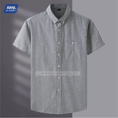 Áo Sơ Mi Cho Nam Mập Navy BS2035