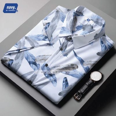 Áo Sơ Mi Nam Tay Ngắn Đủ Size Từ 55kg-160kg Navy BS2451