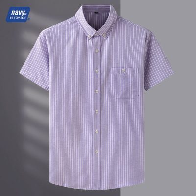 Áo Sơ Mi Cho Nam Mập Navy BS2035