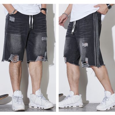 Quần Short Jeans Big Size Lưng Thun Navy BS2558