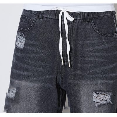 Quần Short Jeans Big Size Lưng Thun Navy BS2558