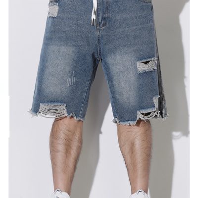 Quần Short Jeans Big Size Lưng Thun Navy BS2558