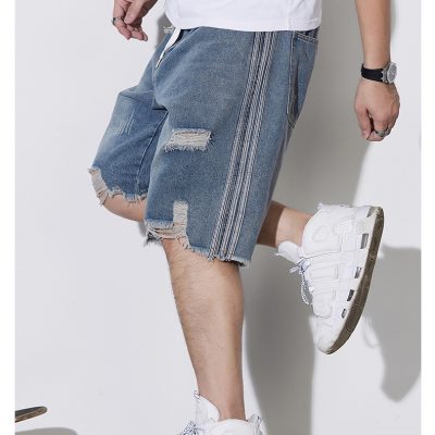 Quần Short Jeans Big Size Lưng Thun Navy BS2558
