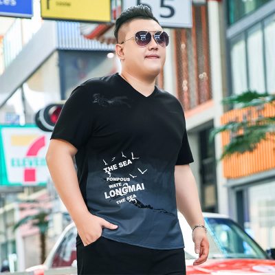 Áo thun cổ tim big size nam Navy BS2704