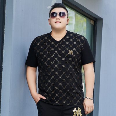 Áo thun cổ tim big size nam Navy BS2708