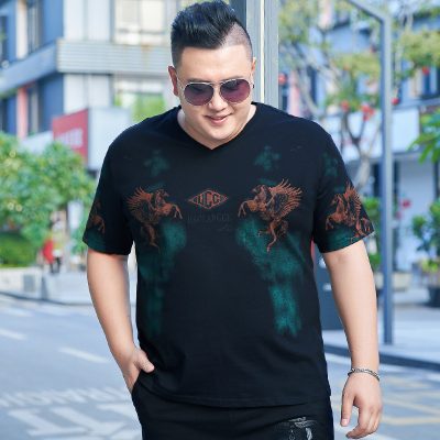 Áo thun cổ tim big size nam Navy BS2705