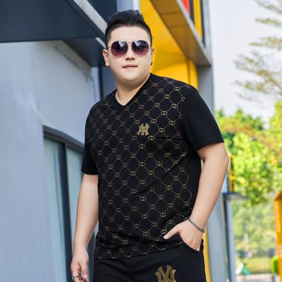 Áo thun cổ tim big size nam Navy BS2708