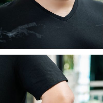 Áo thun cổ tim big size nam Navy BS2704