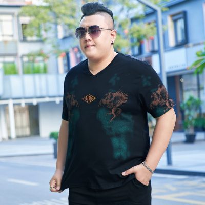 Áo thun cổ tim big size nam Navy BS2705