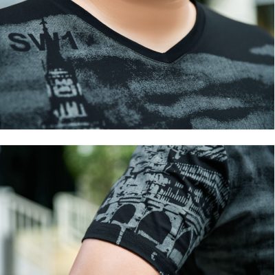 Áo thun cổ tim big size nam Navy BS2707