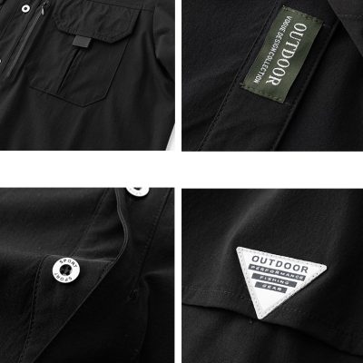 Áo Sơ Mi Nam Đủ Size Từ 50kg-150kg Vải Gió Nhiều Túi Mỏng Mát Thương Hiệu BS3320 – Màu Đen