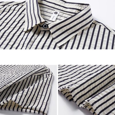 Áo Sơ Mi Big Size Nam Tay Ngắn Sọc Gân Cotton Nhẹ Mát Không Dãn Thương Hiệu Navy BS3321 – Màu Xanh Lá