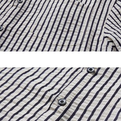 Áo Sơ Mi Big Size Nam Tay Ngắn Sọc Gân Cotton Nhẹ Mát Không Dãn Thương Hiệu Navy BS3321 – Màu Xanh Lá