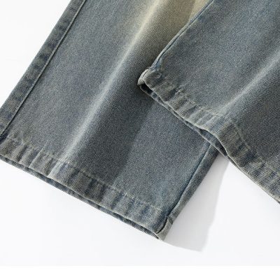 Quần Bò Túi Hộp Cở Lớn Kiểu Mỹ Từ M-8XL Quần Jeans Ống Rộng Chất Dày Vừa Mềm Chống Nhăn Thương Hiệu Navy BS3272 – Màu Xám Xanh