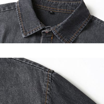 Áo Sơ Mi Denim L-8XL Chất Vải Cotton Mềm Mát, Chất Liệu Bền Bỉ, Phong Cách Vượt Thời Gian, Dễ Phối Đồ Thương Hiệu Navy BS3288 – Màu Đen