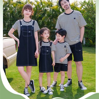 Đồng Phục Áo Yếm Gia Đình NAD318: Thun Cotton Co Giãn, Thoáng Khí Tuyệt Vời Cho Bé & Bố Mẹ