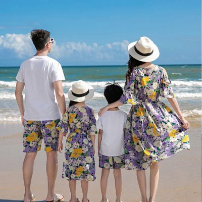 Áo Đôi Gia Đình Đi Biển NAD381: Lụa Mát, Co Giãn, Gắn Kết Yêu Thương