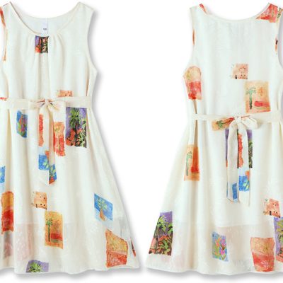 Bộ Áo Váy Gia Đình Đi Biển Mùa Hè NAD373: Lụa Mềm Mát, Co Giãn, Phong Cách