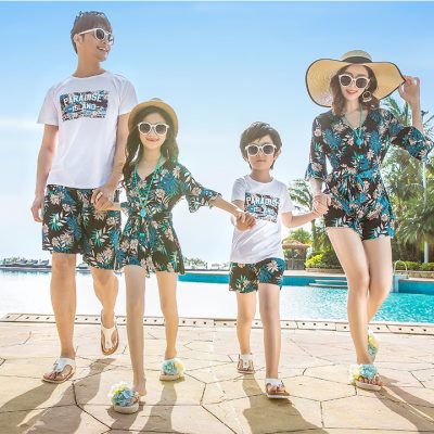 Áo Đôi Gia Đình NAD407: Áo Thun Cotton Mềm Mát, Váy Quần Sơ Mi Lụa Thoải Mái Cho Mọi Hoạy Động