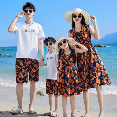 Áo Cặp Gia Đình Đi Biển NAD382: Lụa Mát, Co Giãn Thoáng Khí Cho Mùa Hè